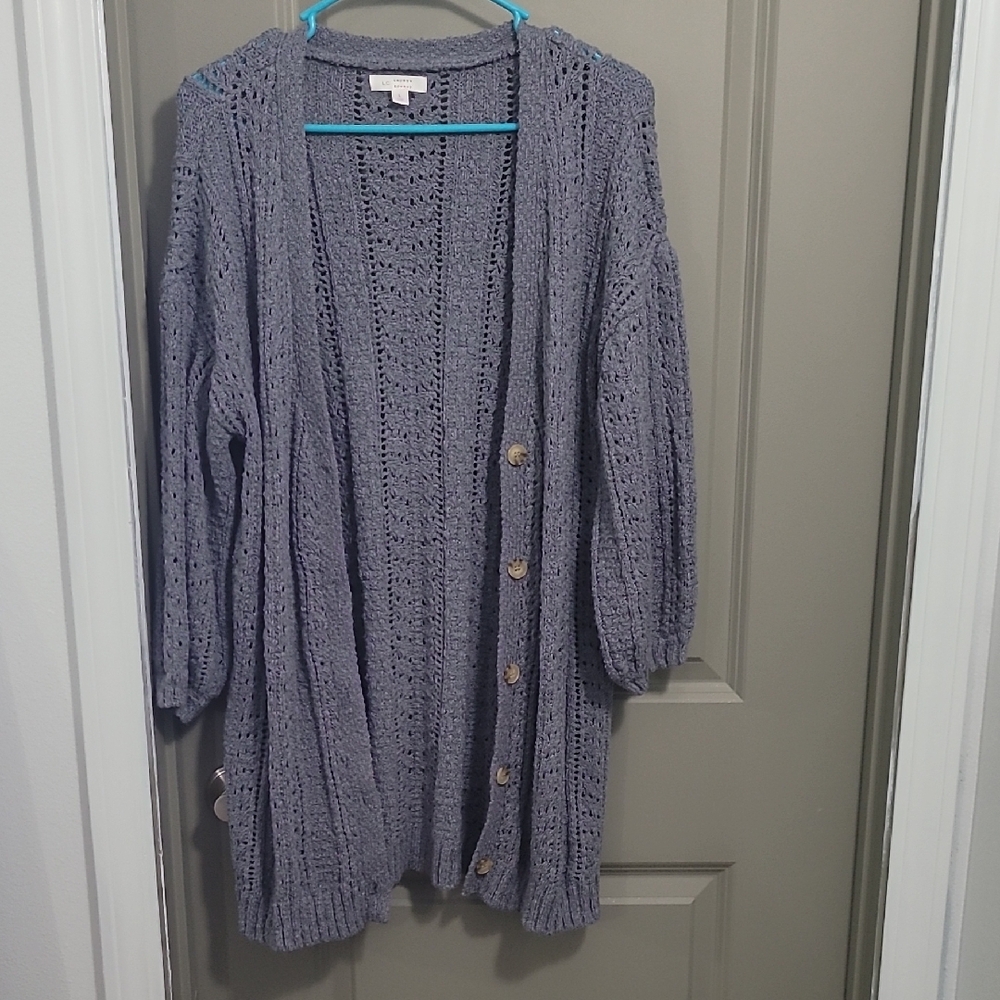 LC Lauren Conrad Purple Cardigan Sweater